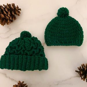 Emerald Baby Crochet Hat Set